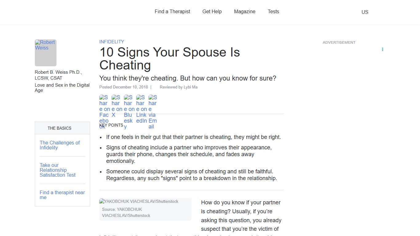 10 Signs Your Spouse Is Cheating | Psychology Today